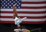 Simone Biles under søndagens finale Elise Amendola/AP