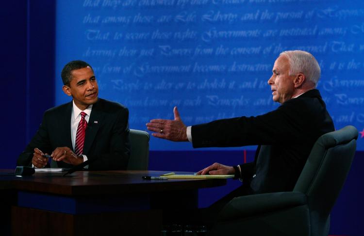John McCain i en tv-debat med Barack Obama i 2008.
  Gary Hershorn/AP
