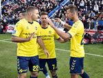 Med dagens scoringer i Hjørring er Kamil Wilczek (th.) på 6 mål i denne sæson. Henning Bagger/Ritzau Scanpix