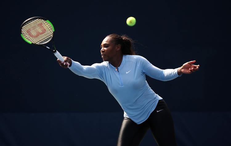 Der er blevet trænet på banerne i New York, men nu er det tid for Serena Williams til at levere varen, når US Open mandag sættes i gang. 
   Julian Finney/Ritzau Scanpix