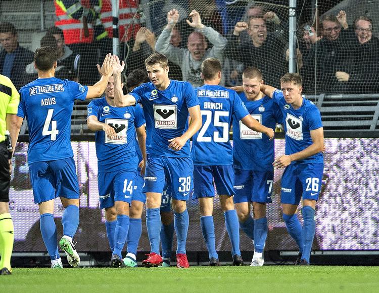 På et mål af Joni Kauko vandt Esbjerg for tredje gang i træk 1-0. Henning Bagger/Ritzau Scanpix