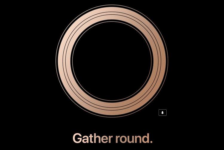 Invitationen til årets iPhone-event er markeret med guld, og det tolker de fleste analytikere og medier som et tegn på, at iPhone X nu kommer i en guldfarve. Hvad det cirkulære betyder, er der dog mere tvivl om (Foto: Apple). 