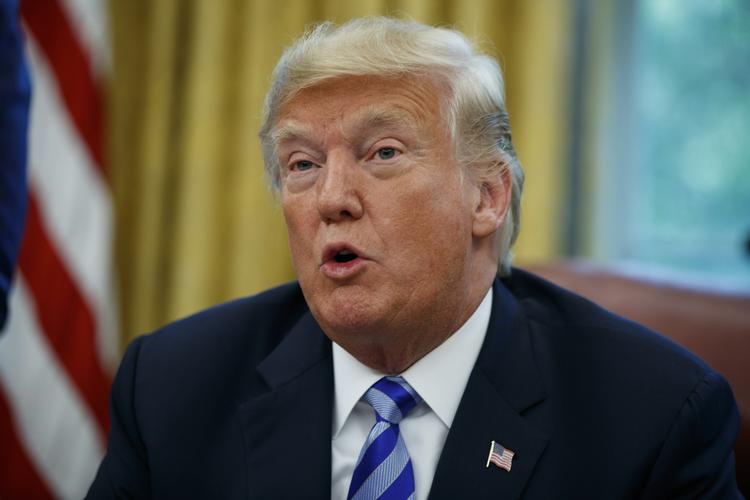 Donald Trump taler under et møde i Det Hvide Hus 28. august 2018.Foto: AP Photo/Evan Vucci, File
   Evan Vucci/AP