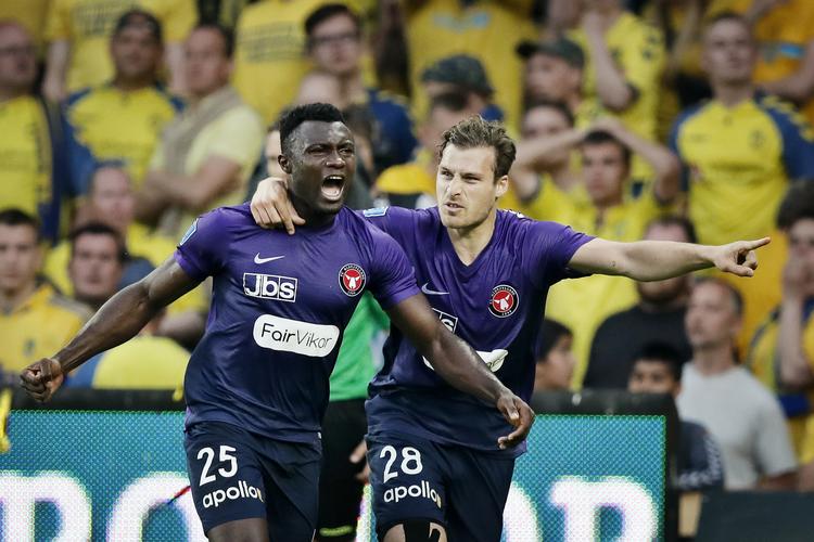  Bubacarr Sanneh nåede at score tre gange for FCM – blandt andet et vigtigt mål i Brøndby i maj, da Herning-klubben blev mestre.  Jens Dresling/POLFOTO