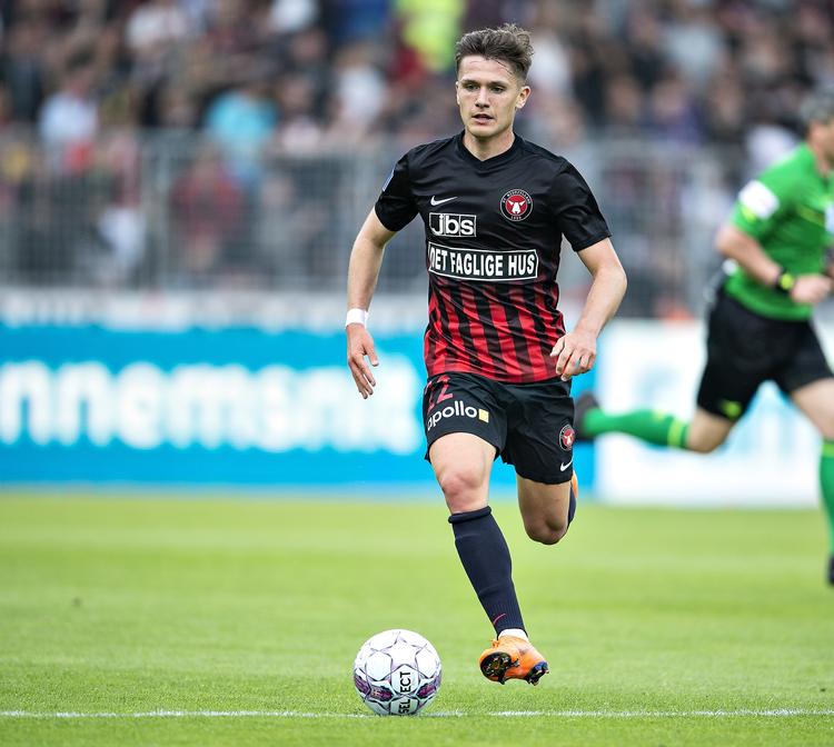 21-årige  Mikkel Duelund nåede 21 mål for FCM siden han debuterede for tre år siden.  Henning Bagger/Ritzau Scanpix