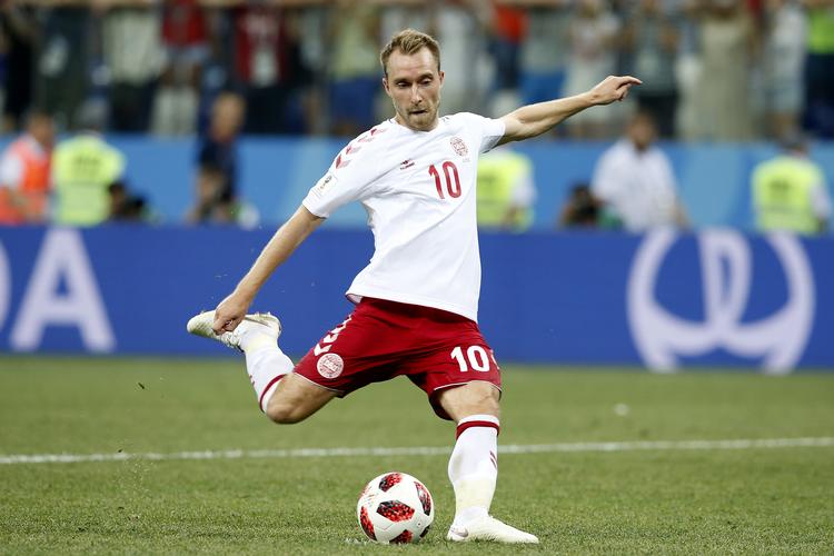 Her ses Christian Eriksen på banen for det danske landshold.
  Finn Frandsen/POLFOTO