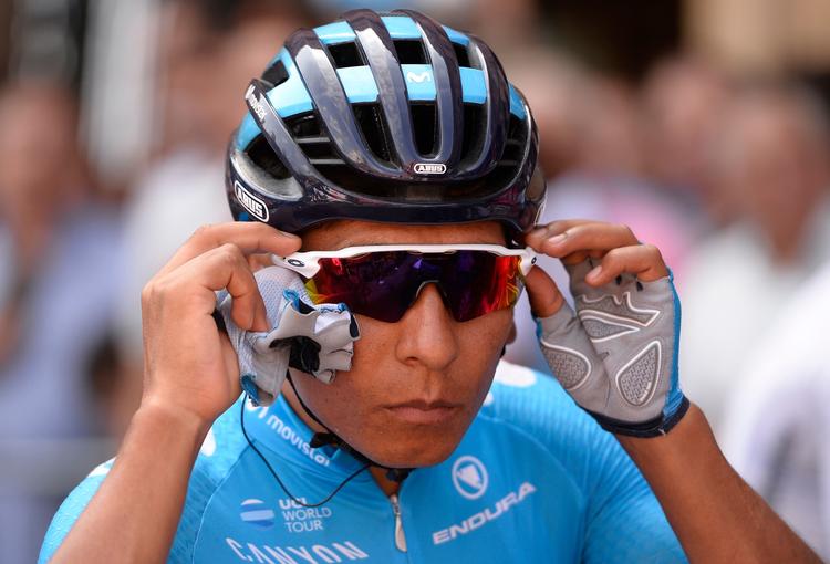 Colombianeren Nairo Quintana var alt andet end tilfreds med den måde, det konkurrerende Mitchelton-Scott-mandskab håndterede gårsdagens etape på.
   Miguel Riopa/Ritzau Scanpix
