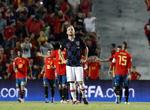 Kroatiens Ivan Rakitic måtte se langt efter det gode spil, som førte holdet til VM-finalen i sommer, da kroaterne blev slået med 6-0 mod Spanien i Nations League. Alberto Saiz/AP