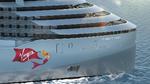 Computergeneret billede af det nye skib Scarlet Lady. Virgin Voyages