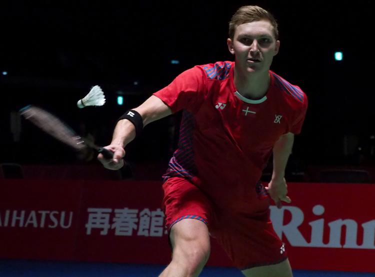 Viktor Axelsen vandt sikkert sin kvartfinale, men nu venter øjeblikkets bedste spiller, japanske Kento Momota, på den høje dansker. Toshifumi Kitamura/Ritzau Scanpix