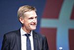 Dansk Folkepartis partiformand, Kristian Thulesen Dahl, holder sin beretning på DF's årsmøde i Herning. Henning Bagger/Ritzau Scanpix