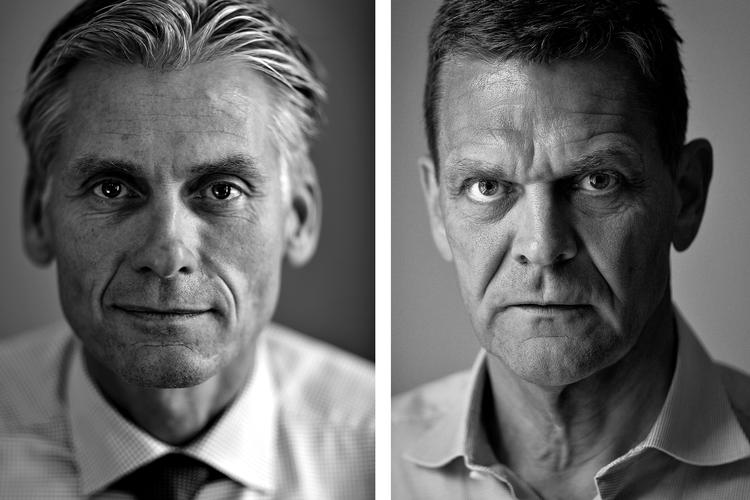 Administrerende direktør i Danske Bank Thomas F. Borgen (tv.) og bestyrelsesformand Ole Andersen. 
