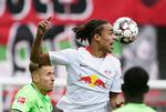 Yussuf Poulsen fik scoret sit første ligamål i denne sæson efter at have været på pletten i både Europa League og den tyske pokalturnering. Jens Meyer/AP