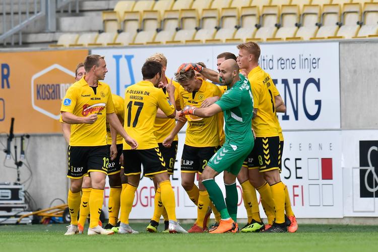 Det var Kasper Junkers debut for Horsens - og det gik ud over AGF. Bo Amstrup/Ritzau Scanpix