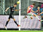 Vejles Mads Greve udligner til 1-1 i Superliga-kampen mod AaB. Henning Bagger/Ritzau Scanpix