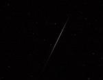 Her ses et glimt fra en Iridium-satellit, fotograferet på nattehimlen over Brønderslev. Fotograf: Kresten Hansen. /Kresten Hansen