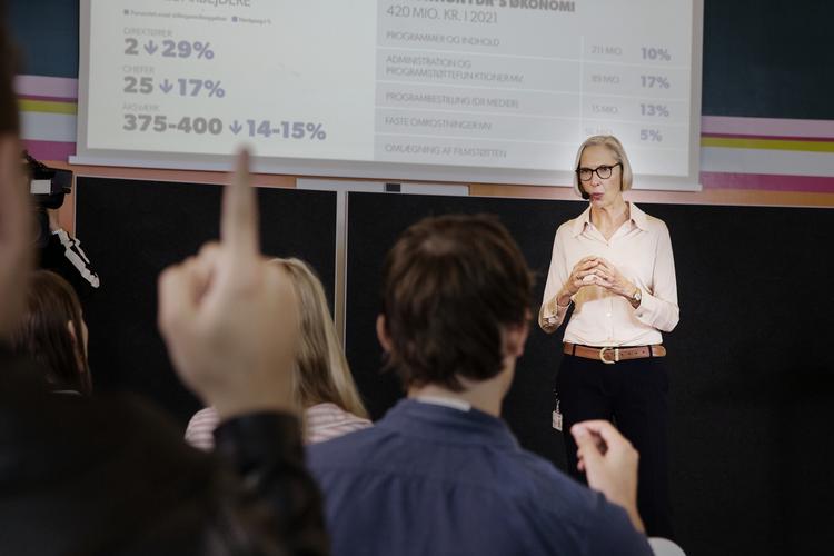 Pressemøde om nedskæringer i DR med generaldirektør Maria Rørbye Rønn.
   Emma Sejersen/POLFOTO