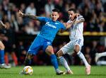 FCKs Carlos Zeca og FC Zenits Sebastian Driussi udkæmpede mange dueller Liselotte Sabroe/Ritzau Scanpix