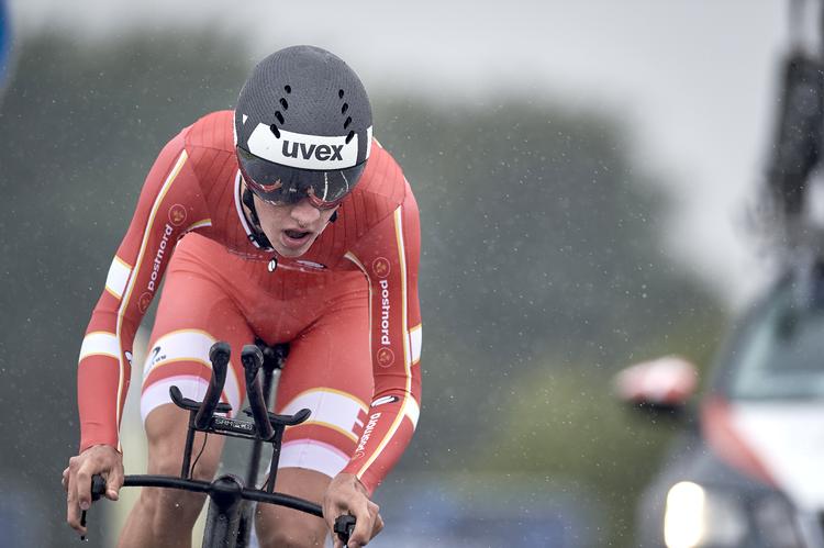 Mikkel Bjerg var helt suveræn på enkeltstarten for U23-ryttere ved VM i Østrig. Claus Bonnerup/POLFOTO