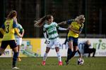 Danmarks trup til de forestående VM-playoffkampe tæller 6 spillere fra den hjemlige liga, blandt dem Frederikke Thøgersen (tv.) fra Fortuna og Julie Tavlo (th.) fra Brøndby. Peter Hove Olesen/POLFOTO