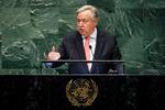 FN's generalsekretær Antonio Guterres og Donald Trump er nogle af de mange ledere, der i dag har været på talerstolen under FN's årlige  generalforsamling i New York. Richard Drew/AP