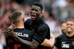 Paul Onuachu startede på bænken, men blev FCM's redningsmand. Jens Dresling/POLFOTO