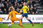 Med 8.531 tilskuere på Brøndby Stadion blev der sat rekord til en kamp med et dansk klubhold, da Brøndby vandt 1-0 over Juventus på dette mål af Nicoline Sørensen. Anders Kjærbye/Ritzau Scanpix