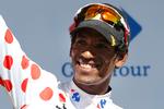 Et af de mest strålende øjeblikke i Daniel Teklehaimanots karriere var, da han bar bjergtrøjen i Tour de France i fire dage i 2015. Laurent Cipriani/AP