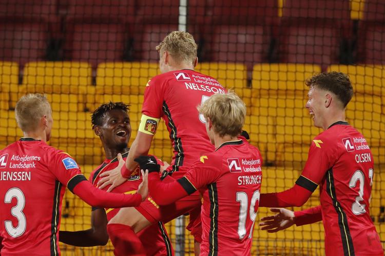Tre af FC Nordsjællands mål mod Sønderjyske er scoret af Godsway Donyoh. Jens Dresling/POLFOTO