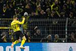 I sin første kamp i Champions League scorede Jacob Bruun Larsen til 1-0 og lagde op til Dortmunds 3-0-mål. Martin Meissner/AP