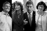 Disse fire senatorer afgør Brett Kavanaughs skæbne. Fra venstre, Jeff Flake, Lisa Murkowski, Joe Manchin og Susan Collins. Foto: Evan Agostini/Alex Brandon/Susan Walsh/AP 
