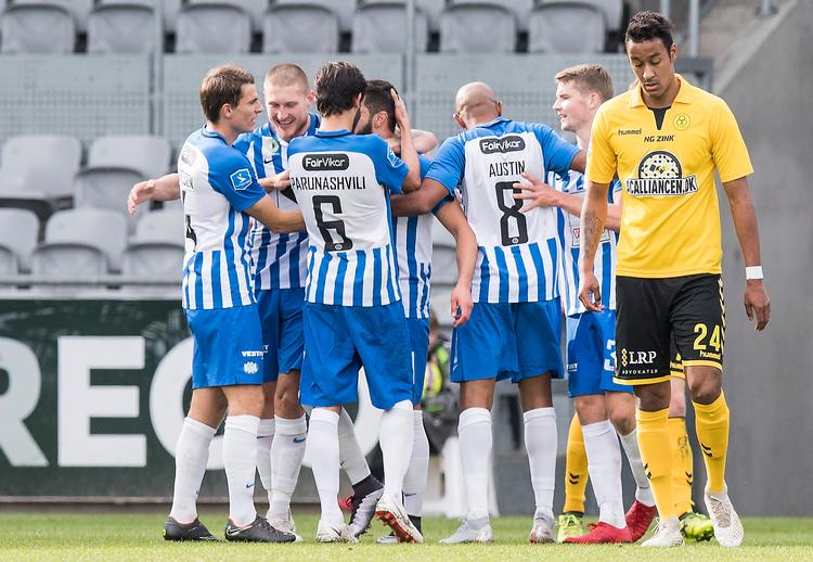 Adnane Tighadouini og Esbjerg  spillede sig frem i tabellen med sejr i Horsens. Claus Fisker/Ritzau Scanpix