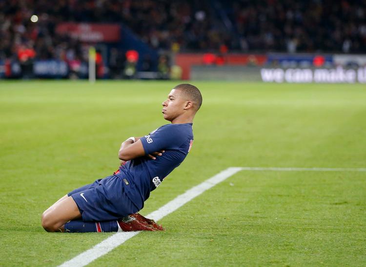 Kylian Mbappe havde god grund til jubel mod Lyon. Michel Euler/AP