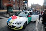 Google Street View-bilen skal måle luftforurening. Samarbejdet med Københavns Kommune blev præsenteret på Rådhuspladsen. Jens Dresling/POLFOTO