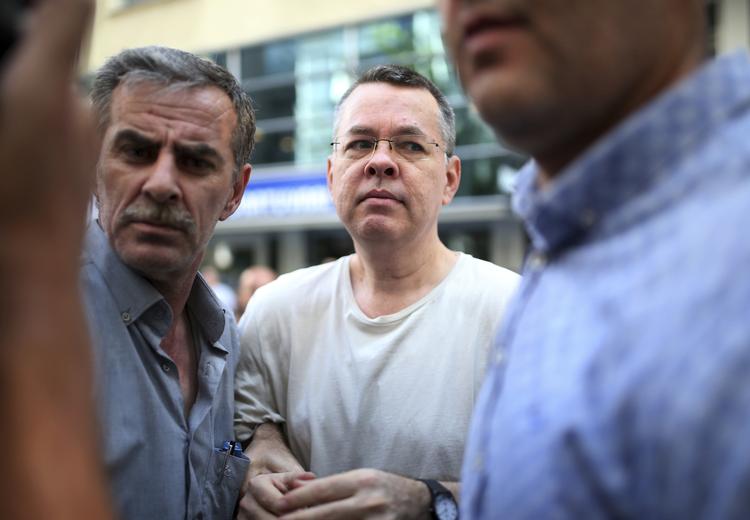 
    FILE - In this July 25, 2018 file photo, Andrew Craig Brunson, an evangelical pastor from Black Mountain, North Carolina, arrives at his house in Izmir, Turkey. An American pastor may soon be released after two years of captivity in Turkey. A person involved in efforts to free Andrew Brunson say the 50-year-old pastor from North Carolina could be freed at his next court appearance on Friday. The person spoke on condition of anonymity because officials had not yet reached a final agreement on the release and it could still fall through. Brunson was among thousands of people arrested following a failed July 2016 coup against the Turkish president. (AP Photo/Emre Tazegul, File)
   Emre Tazegul/AP