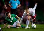 78 minutters spilletid blev det til for Kasper Dolberg, der havde det svært overfor en talstærk irsk defensiv. Liselotte Sabroe/Ritzau Scanpix