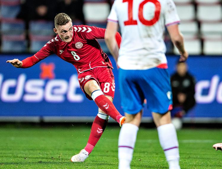 I første halvlegs overtid fik Jacob Bruun Larsen scorede det forløsende mål, der endte med at sikre EM-kvalifikationen. Henning Bagger/Ritzau Scanpix