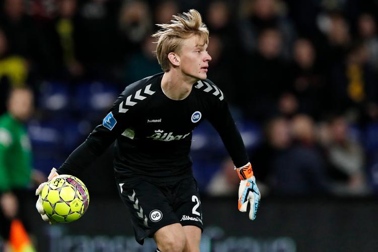 OB's Oliver Christensen fik en flot debut i Superligaen. Jens Dresling/POLFOTO