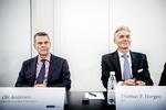 Bestyrelsesformand Ole Andersen (tv) og den nu forhenværende topchef Thomas Borgen ses her ved et pressemøde om den store hvidvask-sag, der har ramt Danske Bank. Nu vil whistleblower give politikerne sin version af hele miseren.
   Stine Bidstrup/ritzau/Stine Bidstrup