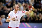 Danmarks Henrik Toft Hansen jubler, efter han har scoret under kampen mellem Danmark og Ukraine onsdag aften i Aarhus. Bo Amstrup/Ritzau Scanpix