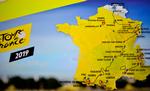 Tour de France-ruten 2019, som den præsenteredes i dag i Paris' Palais des Congrés. Stephane De Sakutin/Ritzau Scanpix