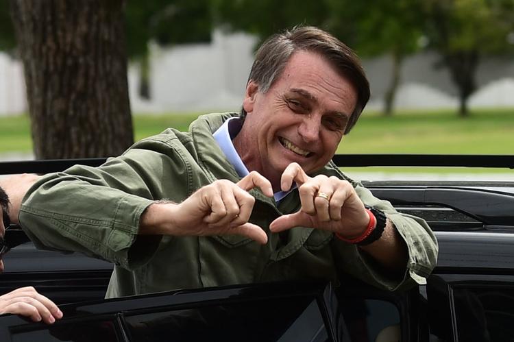 Den 63-årige Jair Bolsonaro er berygtet for at svine kvinder og homoseksuelle til og for at fremsætte racistiske kommentarer om sorte. Mauro Pimentel/Ritzau Scanpix