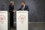 Lars Løkke Rasmussen (V) og Theresa May mødtes i april måned i Danmark. Peter Hove Olesen/POLFOTO