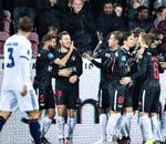 Efter 5 minutter scorede Erik Sviatchenko på et indlæg fra Jakob Poulsen. Henning Bagger/Ritzau Scanpix