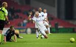 Jens Stage, AGF, har her begået frispark mod Viktor Fischer, da FC København tog imod jyderne i Superligaen 28. oktober og vandt 4-2. Lars Møller/Ritzau Scanpix