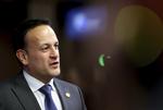 Premierminister Leo Varadkar advarer om følgerne af Brexit for freden i Nordirland.
  (AP Photo/Francisco Seco)
   Francisco Seco/AP