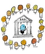 Hvis du sætter sparepenge i banken, får du ingenting i rente i øjeblikket. Men banken kan låne dine penge ud og tjene en rente på den forretning. Med crowdlending springer man banken over og laver et lånemarked på nettet, hvor låntager og långiver finder hinanden og laver en aftale. Claus Nørregaard/POLITIKEN