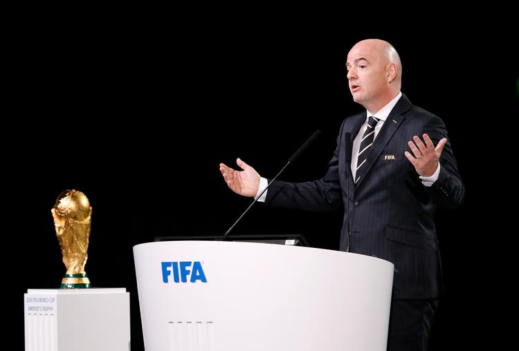 Schweizeren Gianni Infantino har været præsident i Fifa siden 26. februar 2016. Alexander Zemlianichenko/AP