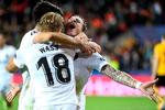 Valencia fik den første sejr i denne sæsons Champions League og kan med to kampe tilbage selv afgøre, om de skal med videre til 1/8-finalerne. Jose Jordan/Ritzau Scanpix
