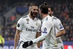 Real-angriber Karim Benzema scorede to gange, da hans hold onsdag aften vandt 5-0 ude over Viktoria Plzen. Petr David Josek/AP